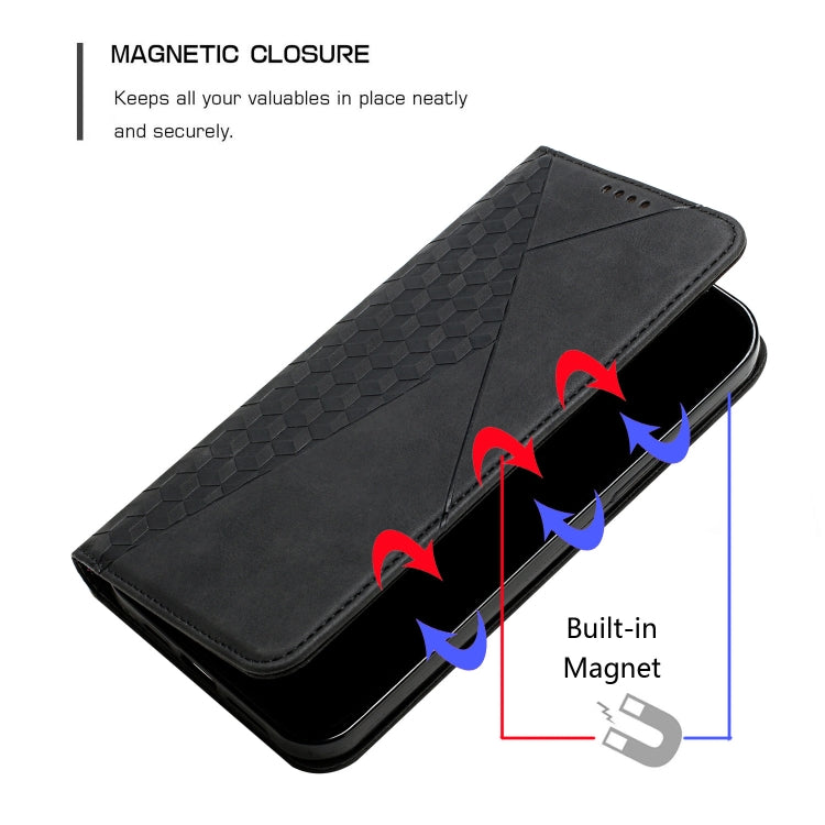 For iPhone XS Max Diamond Pattern Splicing Skin Feel Magnetic Horizontal Flip Leather Case with Card Slots & Holder & Wallet(Black) - More iPhone Cases by buy2fix | Online Shopping UK | buy2fix