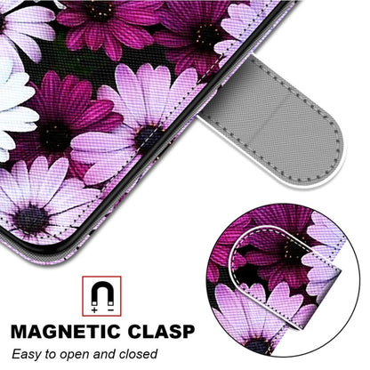 For ZTE Blade A31 Coloured Drawing Cross Texture Horizontal Flip PU Leather Case with Holder & Card Slots & Wallet & Lanyard(Chrysanthemum Pink White Purple) - ZTE Cases by buy2fix | Online Shopping UK | buy2fix