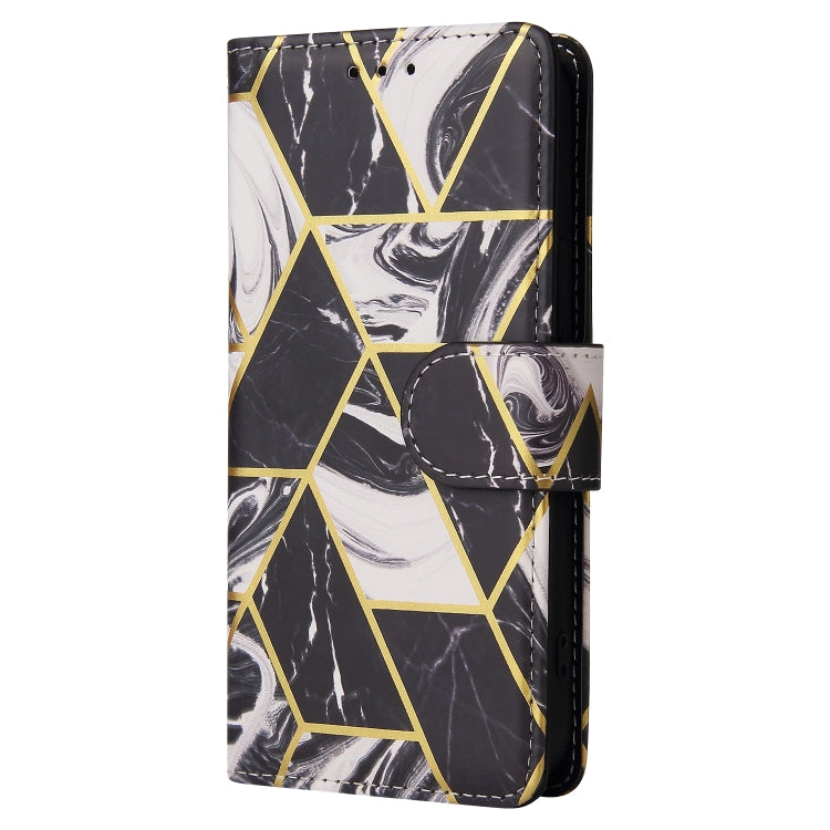 For iPhone 13 Marble Bronzing Stitching Horizontal Flip PU Leather Case with Holder & Card Slots & Wallet & Photo Frame(Black) - iPhone 13 Cases by buy2fix | Online Shopping UK | buy2fix