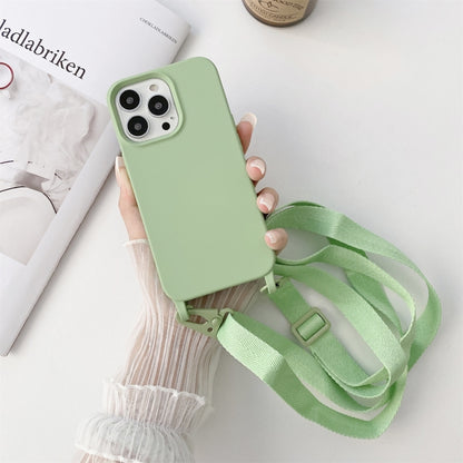 For iPhone 13 Pro Max Elastic Silicone Protective Case with Wide Neck Lanyard (Green) - iPhone 13 Pro Max Cases by buy2fix | Online Shopping UK | buy2fix