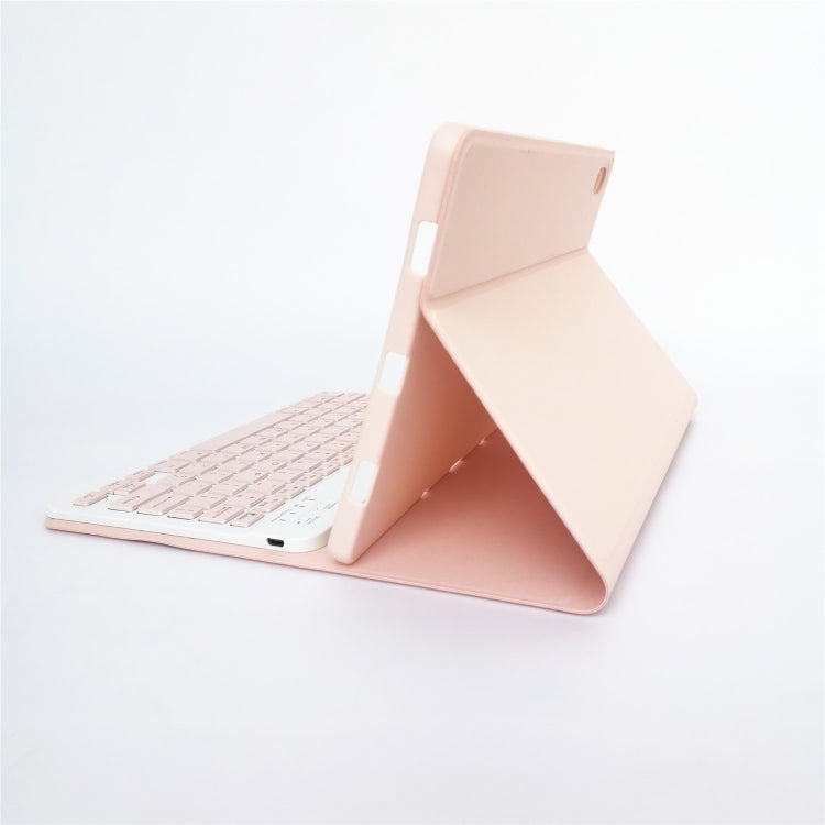 For Lenovo Pad Tab P11 11 inch TB-J606F LX110 Solid Color Detachable Square Keycap Bluetooth Keyboard Leather Tablet Case with Stand(Pink) - Lenovo Keyboard by buy2fix | Online Shopping UK | buy2fix