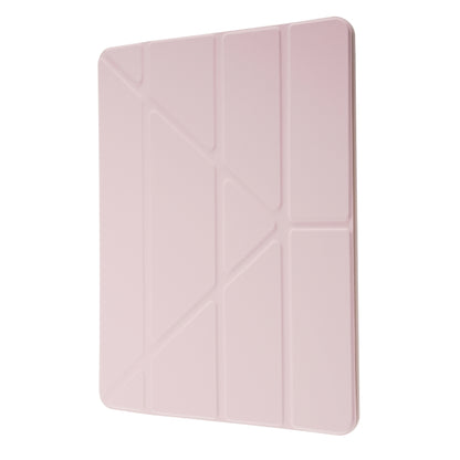 For iPad 10.2 2021 / 2020 / 2019 Deformation Transparent Acrylic Horizontal Flip PU Leather Case with Multi-folding Holder & Sleep / Wake-up Function & Pen Slot(Rose Gold) - iPad 10.2 Cases by buy2fix | Online Shopping UK | buy2fix