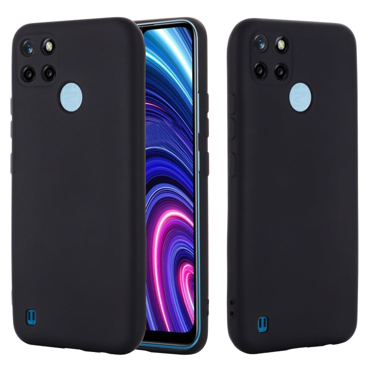 For OPPO Realme C21Y Foreign Version Solid Color Liquid Silicone Dropproof Full Coverage Protective Case(Black) - Realme Cases by buy2fix | Online Shopping UK | buy2fix