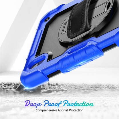 For iPad mini 6 Shockproof Silicone + PC Protective Tablet Case with Holder & Shoulder Strap & Pen Slot(Black + Blue) - iPad mini 6 Cases by buy2fix | Online Shopping UK | buy2fix