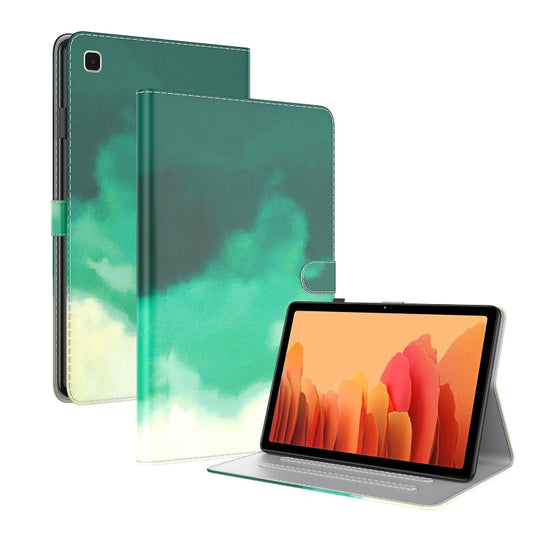 For Samsung Galaxy Tab A7 10.4 2020 T500 / T505 Voltage Watercolor Pattern Skin Feel Magnetic Horizontal Flip PU Leather Case with Holder & Card Slots & Photo Frame & Sleep / Wake-up Function(Cyan Green) - Other Galaxy Tab PC by buy2fix | Online Shopping UK | buy2fix