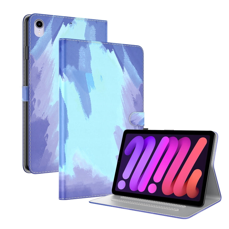 For iPad mini 6 Watercolor Pattern Skin Feel Magnetic Horizontal Flip PU Leather Tablet Case with Holder & Card Slots & Photo Frame(Winter Snow) - iPad mini 6 Cases by buy2fix | Online Shopping UK | buy2fix
