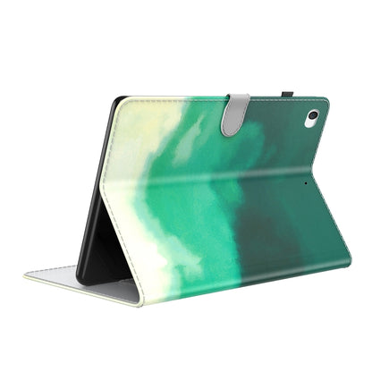 Watercolor Pattern Skin Feel Magnetic Horizontal Flip PU Leather Case with Holder & Card Slots & Photo Frame & Sleep / Wake-up Function For iPad mini 5 / 4 / 3 / 2 / 1(Cyan Green) - iPad mini (2019) / mini 5 Cases by buy2fix | Online Shopping UK | buy2fix