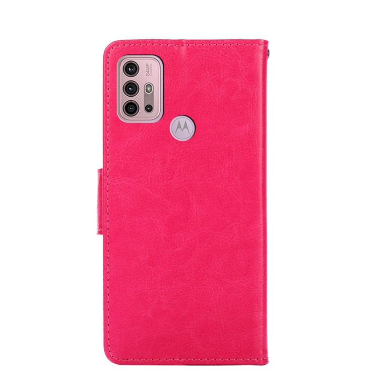 For Motorola Moto G30 Crystal Texture Horizontal Flip Leather Case with Holder & Card Slots & Wallet(Rose Red) - Motorola Cases by buy2fix | Online Shopping UK | buy2fix