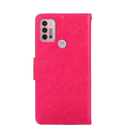 For Motorola Moto G30 Crystal Texture Horizontal Flip Leather Case with Holder & Card Slots & Wallet(Rose Red) - Motorola Cases by buy2fix | Online Shopping UK | buy2fix