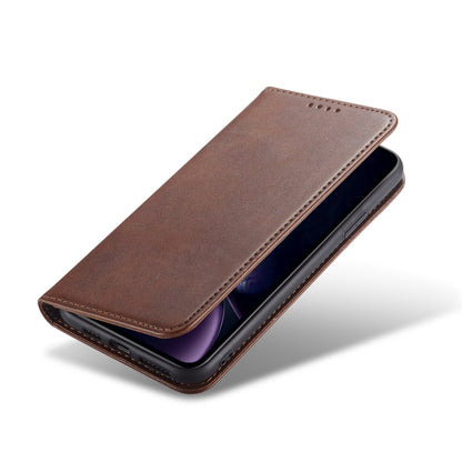 For iPhone XR Calf Texture Magnetic Horizontal Flip Leather Case with Holder & Card Slots & Wallet(Brown) - More iPhone Cases by buy2fix | Online Shopping UK | buy2fix