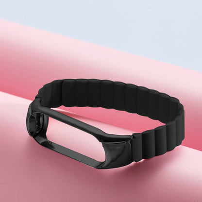 For Xiaomi Mi Band 4 / 3 Silicone Magnetic Watch Band(Black) - Watch Bands by buy2fix | Online Shopping UK | buy2fix