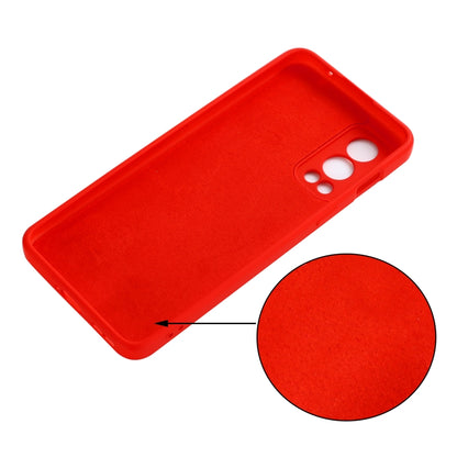 For OnePlus Nord 2 5G Solid Color Liquid Silicone Shockproof Full Coverage Protective Case(Red) - OnePlus Cases by buy2fix | Online Shopping UK | buy2fix