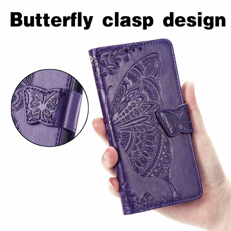 For Blackview A100 Butterfly Love Flower Embossed Horizontal Flip Leather Case with Holder & Card Slots & Wallet & Lanyard(Dark Purple) - More Brand by buy2fix | Online Shopping UK | buy2fix