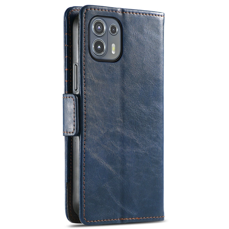 For Motorola Edge 20 Lite CaseNeo Business Splicing Dual Magnetic Buckle Horizontal Flip PU Leather Case with Holder & Card Slots & Wallet(Blue) - Motorola Cases by buy2fix | Online Shopping UK | buy2fix