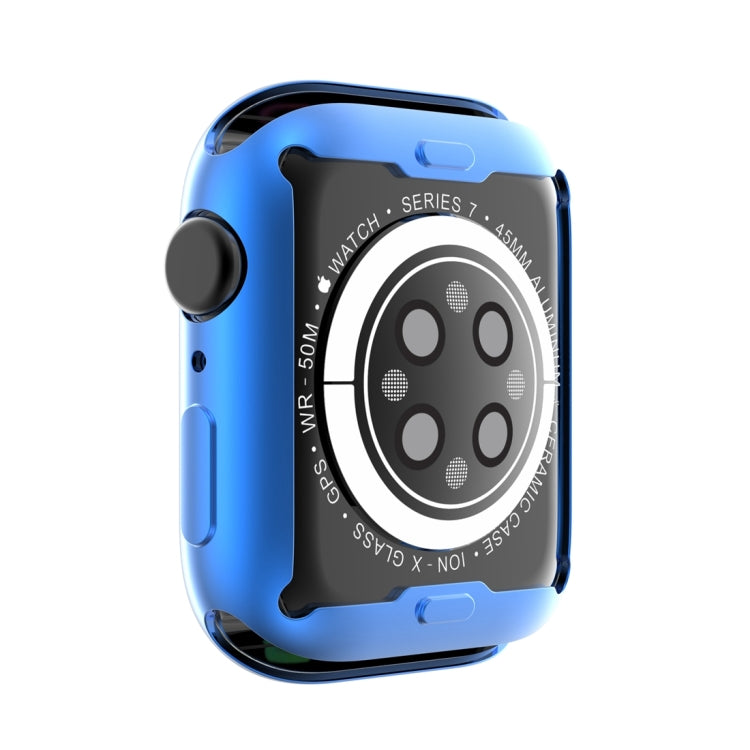 Shockproof TPU All-inclusive Electroplate Protective Case For Apple Watch Series 8 / 7 41mm(Blue) - Watch Cases by buy2fix | Online Shopping UK | buy2fix