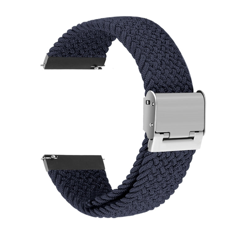 22mm Universal Metal Buckle Nylon Braided Watch Band(Charcoal) - 22mm Bands by buy2fix | Online Shopping UK | buy2fix