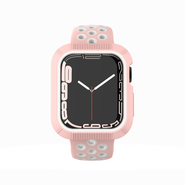 Shockproof PC Protective Case For Apple Watch Series 8 / 7 41mm / 6&SE&5&4 40mm / 3&2&1 38mm(Pink + White) - Watch Cases by buy2fix | Online Shopping UK | buy2fix