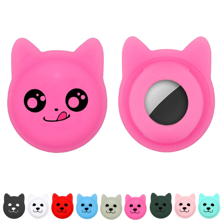 Naughty Smile Cute Cartoon Pet Collar Anti-lost Tracker Silicone Case For AirTag(Fluorescent Pink) - Pet Series by Mutural | Online Shopping UK | buy2fix