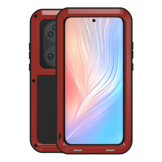 For Huawei P50 Pro LOVE MEI Metal Shockproof Waterproof Dustproof Protective Phone Case without Glass(Red) - Huawei Cases by LOVE MEI | Online Shopping UK | buy2fix