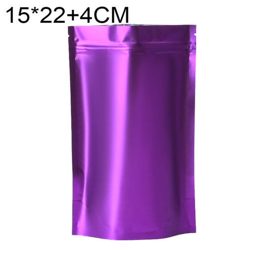 100 PCS/Set Matte Aluminum Foil Snack Stand-up Pouch, Size:15x22+4cm(Purple) - Preservation Supplies by buy2fix | Online Shopping UK | buy2fix