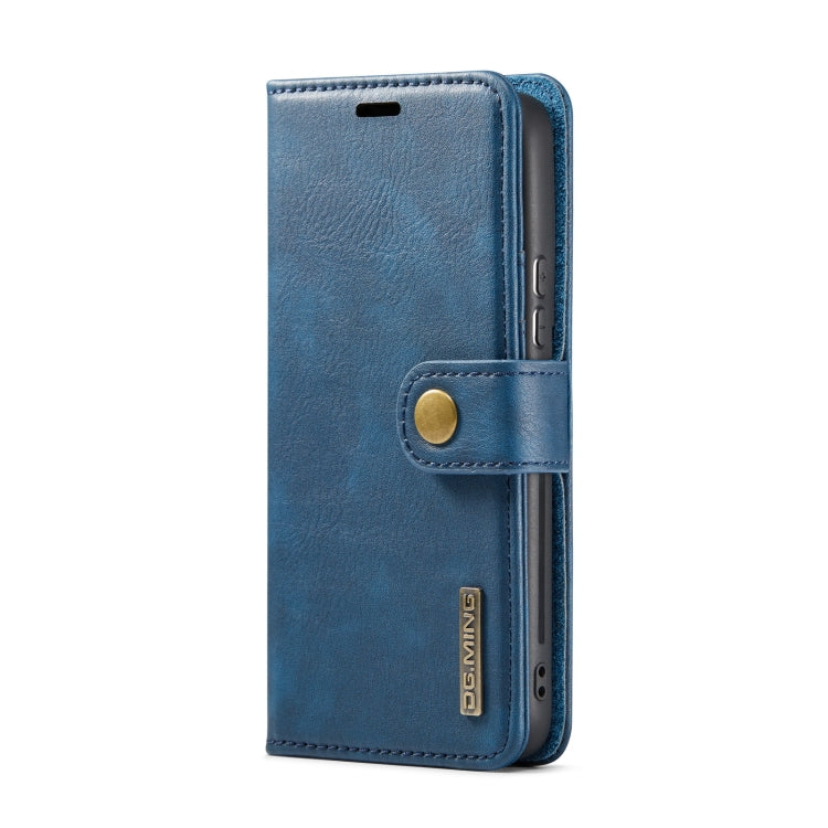 For Samsung Galaxy S22 5G DG.MING Crazy Horse Texture Detachable Magnetic Leather Phone Case(Blue) - Galaxy S22 5G Cases by DG.MING | Online Shopping UK | buy2fix