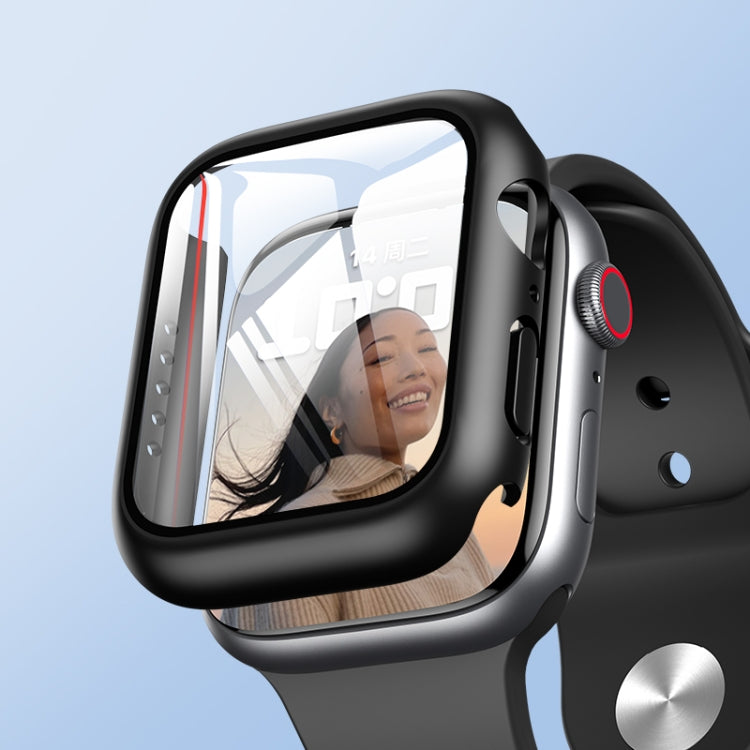 ROCK 2 in 1 PC Frame + Tempered Glass Protector Case For Apple Watch Series 9 / 8 / 7 45mmBlue) - Watch Cases by ROCK | Online Shopping UK | buy2fix