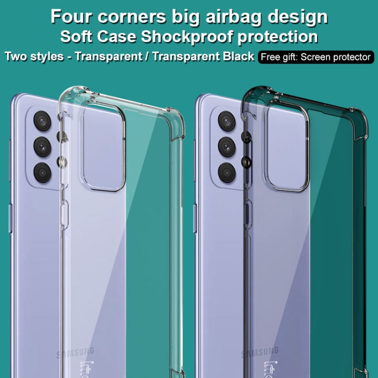 For Samsung Galaxy A73 imak Airbag TPU Case with Screen Protector(Transparent Black) - Galaxy Phone Cases by imak | Online Shopping UK | buy2fix