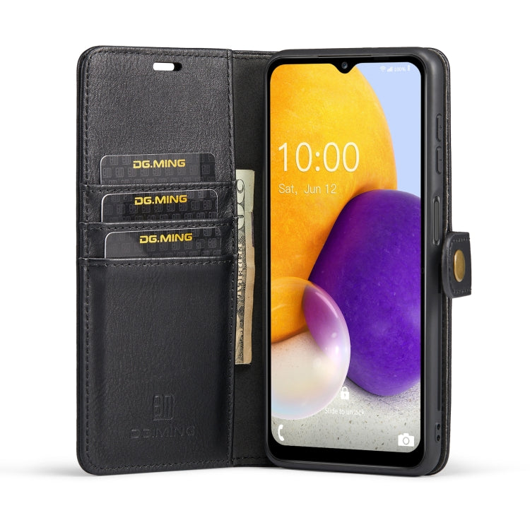 For Samsung Galaxy A13 4G DG.MING Crazy Horse Texture Detachable Magnetic Leather Phone Case(Black) - Galaxy Phone Cases by DG.MING | Online Shopping UK | buy2fix