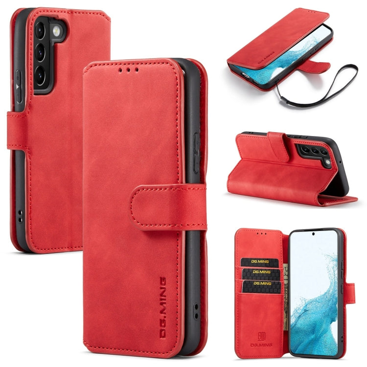 For Samsung Galaxy S22 DG.MING Retro Oil Side Horizontal Flip Leather Case with Holder & Card Slots & Wallet(Red) - Galaxy S22 5G Cases by DG.MING | Online Shopping UK | buy2fix