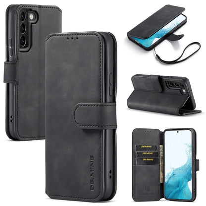 For Samsung Galaxy S22 DG.MING Retro Oil Side Horizontal Flip Leather Case with Holder & Card Slots & Wallet(Black) - Galaxy S22 5G Cases by DG.MING | Online Shopping UK | buy2fix