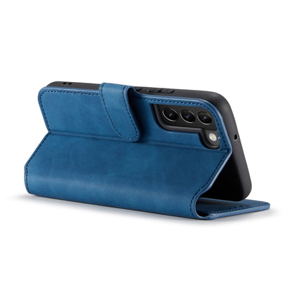 For Samsung Galaxy S22+ DG.MING Retro Oil Side Horizontal Flip Leather Case with Holder & Card Slots & Wallet(Blue) - Galaxy S22+ 5G Cases by DG.MING | Online Shopping UK | buy2fix