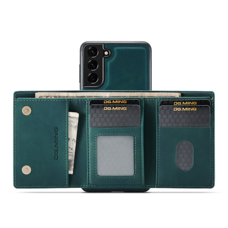 For Samsung Galaxy S22+ 5G DG.MING M1 Series 3-Fold Multi Card Wallet Phone Case(Green) - Galaxy S22+ 5G Cases by DG.MING | Online Shopping UK | buy2fix