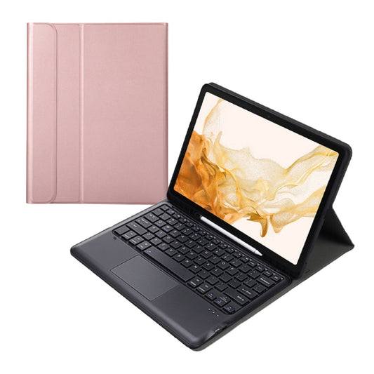 A800B-A Split Bluetooth Keyboard Leather Case with Holder & Pen Slot & Touchpad For Samsung Galaxy Tab S8+ X800(Rose Gold) - Samsung Keyboard by buy2fix | Online Shopping UK | buy2fix