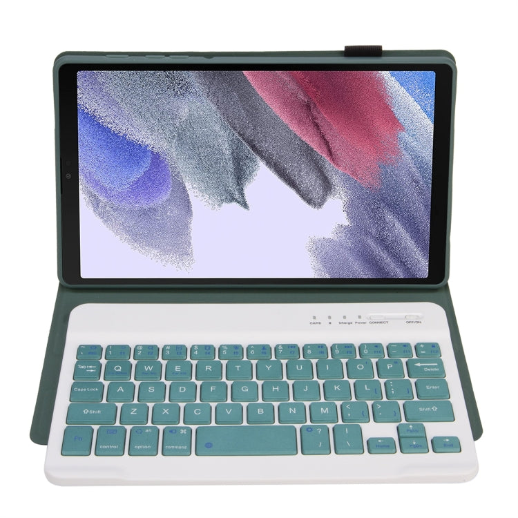 A220 Candy Color TPU Detachable Bluetooth Keyboard Leather Case with Bracket For Samsung Galaxy Tab A7 Lite 8.7 T220 / T225(Dark Green) - Samsung Keyboard by buy2fix | Online Shopping UK | buy2fix