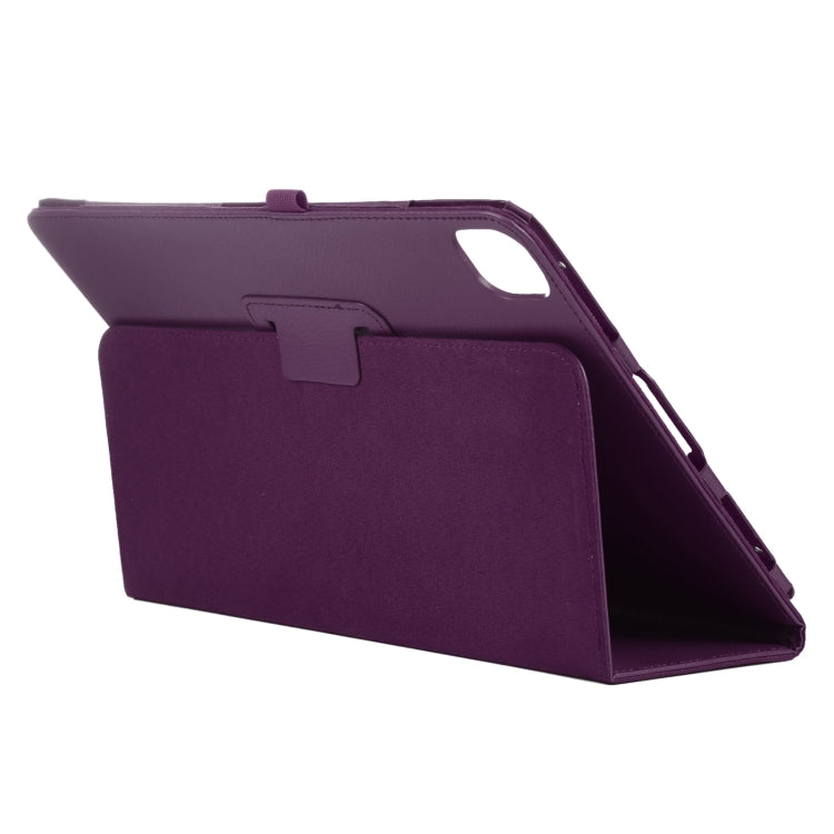 For iPad Air 13 2024 / iPad Pro 12.9 2022 / 2021 / 2020 / 2018 Litchi Texture Solid Color Leather Tablet Case(Purple) - iPad Pro 12.9 (2022/2021) Cases by buy2fix | Online Shopping UK | buy2fix