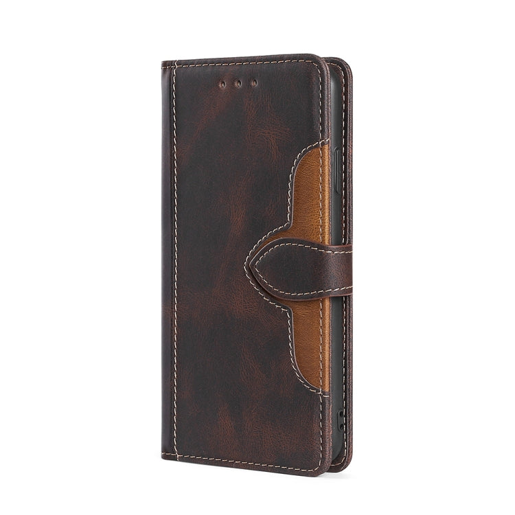 For Blackview A55 Skin Feel Straw Hat Magnetic Buckle Leather Phone Case(Brown) - More Brand by buy2fix | Online Shopping UK | buy2fix