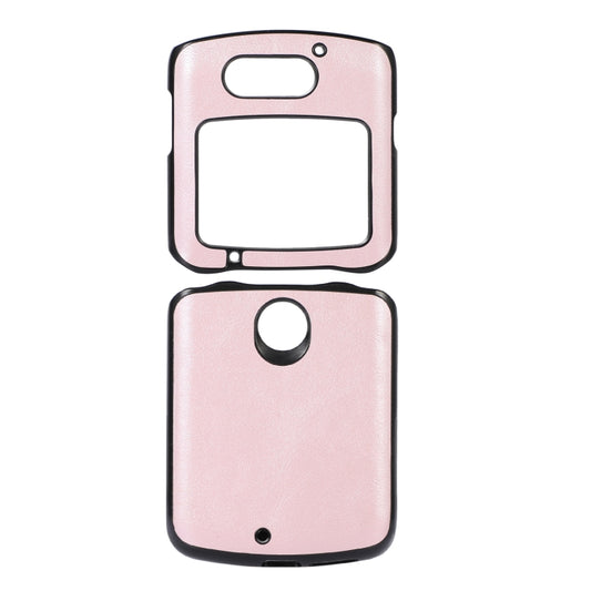 For Motorola Moto Razr 5G Cowhide Texture PU Phone Case(Pink) - Motorola Cases by buy2fix | Online Shopping UK | buy2fix