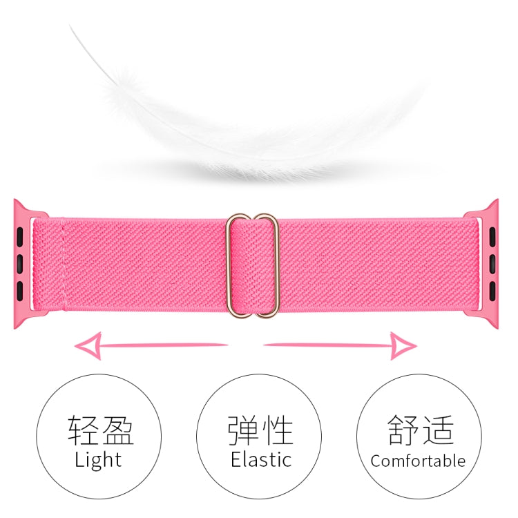 Polyester Nylon Watch Band For Apple Watch Ultra 49mm&Watch Ultra 2 49mm / Series 9&8&7 45mm / SE 3&SE 2&6&SE&5&4 44mm / 3&2&1 42mm(Peach Red) - Watch Bands by buy2fix | Online Shopping UK | buy2fix