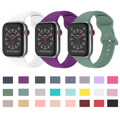 Butterfly Buckle Silicone Watch Band, Size: S For Apple Watch Ultra 49mm&Watch Ultra 2 49mm / Series 9&8&7 45mm / SE 3&SE 2&6&SE&5&4 44mm / 3&2&1 42mm(Lavender Grey) - Watch Bands by buy2fix | Online Shopping UK | buy2fix