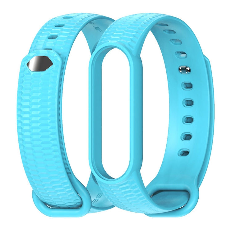 For Xiaomi Mi Band 5/6/7 Mijobs Solid Color Honeycomb Silicone Watch Band(Sky Blue) - Watch Bands by MIJOBS | Online Shopping UK | buy2fix