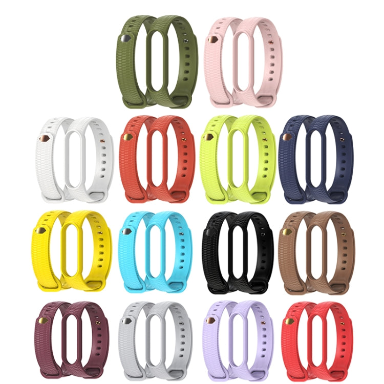 For Xiaomi Mi Band 5/6/7 Mijobs Solid Color Honeycomb Silicone Watch Band(Pink) - Watch Bands by MIJOBS | Online Shopping UK | buy2fix