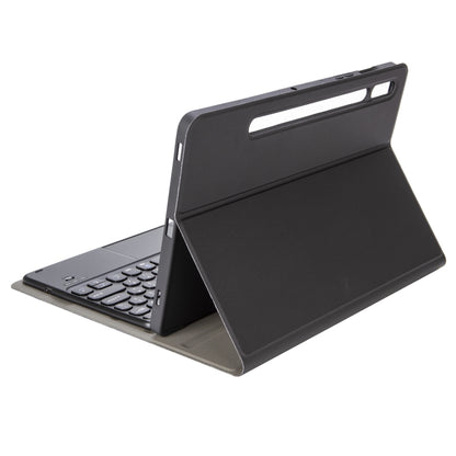 YA610B-A  Lambskin Texture Voltage Round Keycap Bluetooth Keyboard Leather Case with Touchpad For Samsung Galaxy Tab S6 Lite 10.4 inch SM-P610 / SM-P615(Black) - Samsung Keyboard by buy2fix | Online Shopping UK | buy2fix