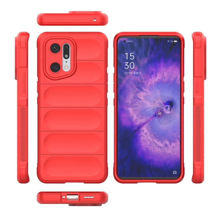 For OPPO Find X5 Pro Magic Shield TPU + Flannel Phone Case(Dark Grey) - OPPO Cases by buy2fix | Online Shopping UK | buy2fix