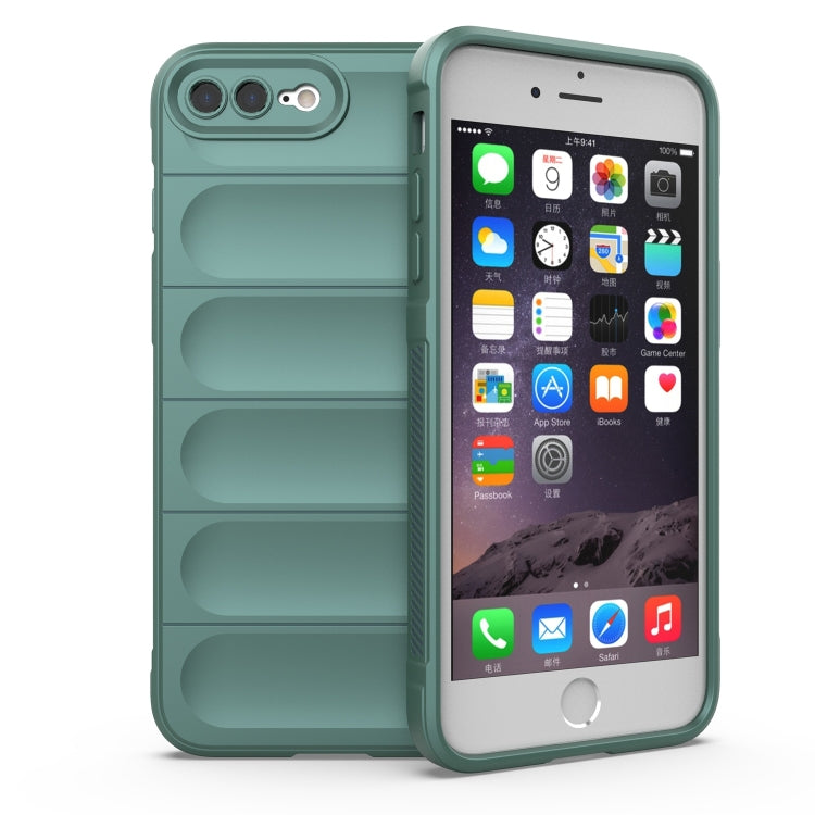 Magic Shield TPU + Flannel Phone Case For iPhone 8 Plus / 7 Plus(Dark Green) - More iPhone Cases by buy2fix | Online Shopping UK | buy2fix