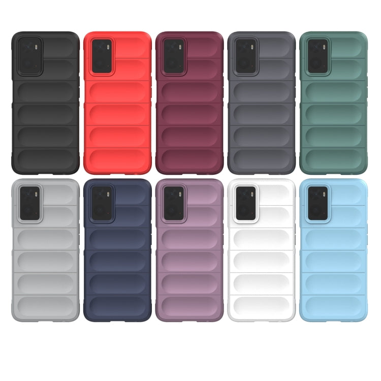 For OPPO A36 4G/A76 4G/Realme 9i Magic Shield TPU + Flannel Phone Case(Grey) - OPPO Cases by buy2fix | Online Shopping UK | buy2fix