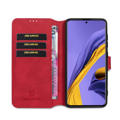 For Galaxy A51 DG.MING Retro Oil Side Horizontal Flip Case with Holder & Card Slots & Wallet(Red) - Galaxy Phone Cases by DG.MING | Online Shopping UK | buy2fix