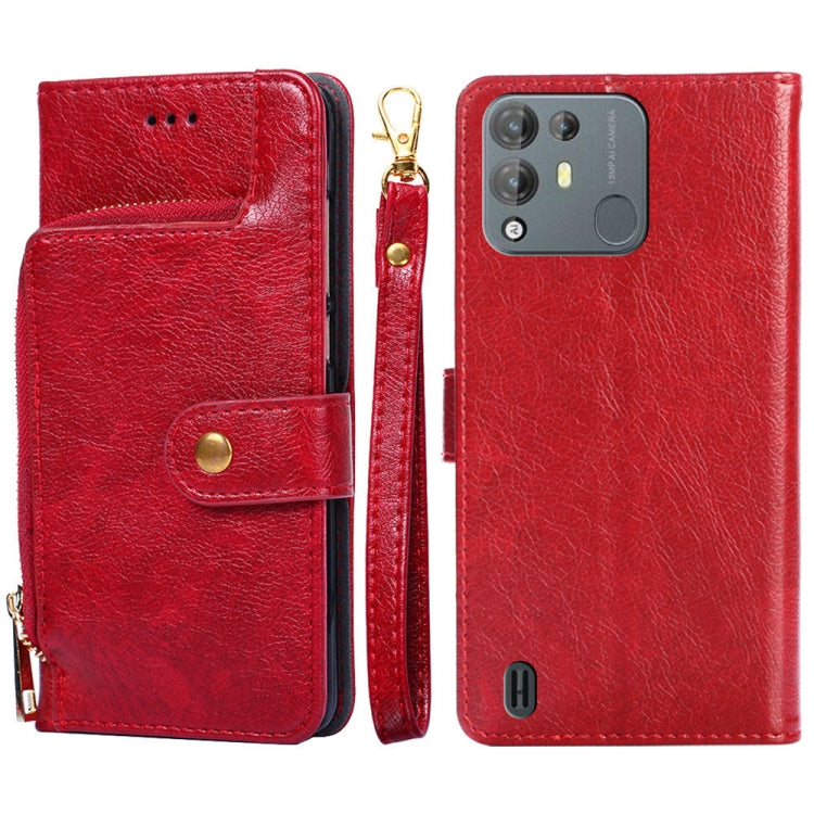 For Blackview A55 Pro Zipper Bag Leather Phone Case(Red) - More Brand by buy2fix | Online Shopping UK | buy2fix