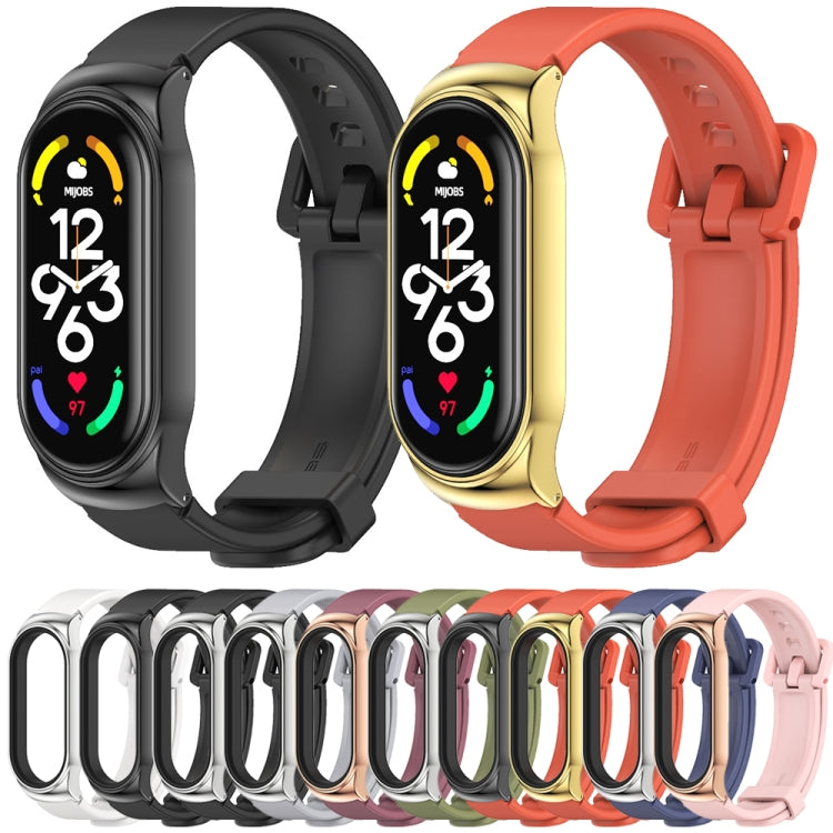 For Xiaomi Mi Band 7 / 7 NFC MIJOBS CS Metal Case + Silicone Watch Band(Orange Gold) - Watch Bands by MIJOBS | Online Shopping UK | buy2fix