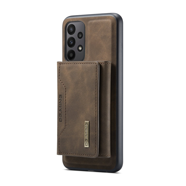 For Samsung Galaxy A23 5G DG.MING M2 Series 3-Fold Multi Card Bag Phone Case(Coffee) - Galaxy Phone Cases by DG.MING | Online Shopping UK | buy2fix