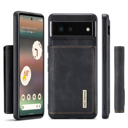 For Google Pixel 6A DG.MING M1 Series 3-Fold Multi Card Wallet + Magnetic Phone Case(Black) - Google Cases by DG.MING | Online Shopping UK | buy2fix